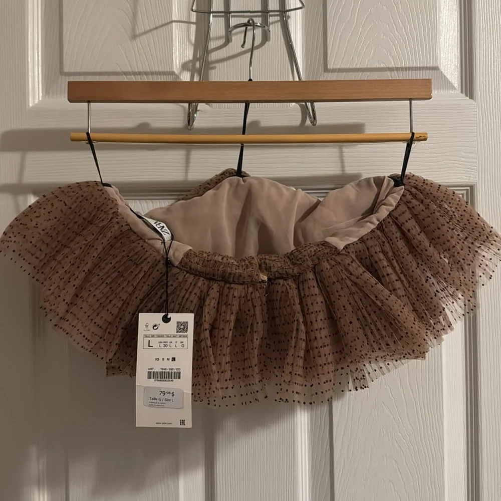 NWT Zara Tulle polka dot nude bustier top. - Picture 6 of 7